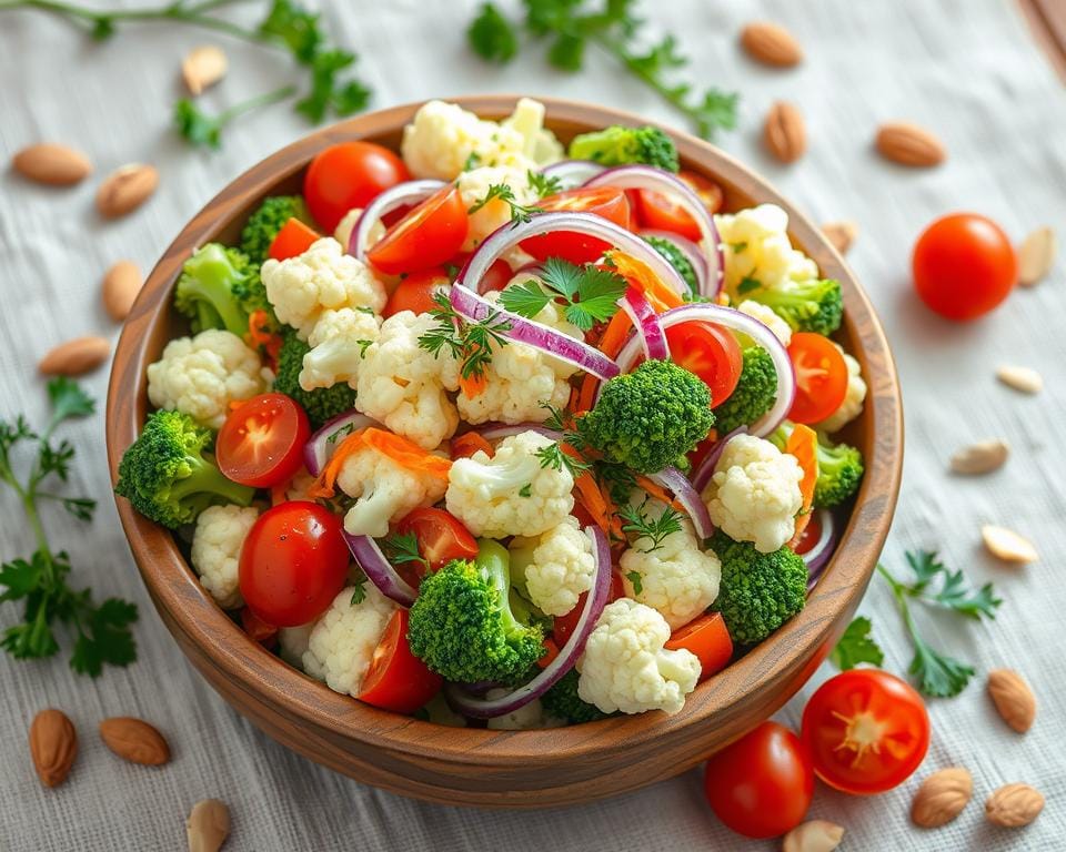 Broccoli and Cauliflower Salad