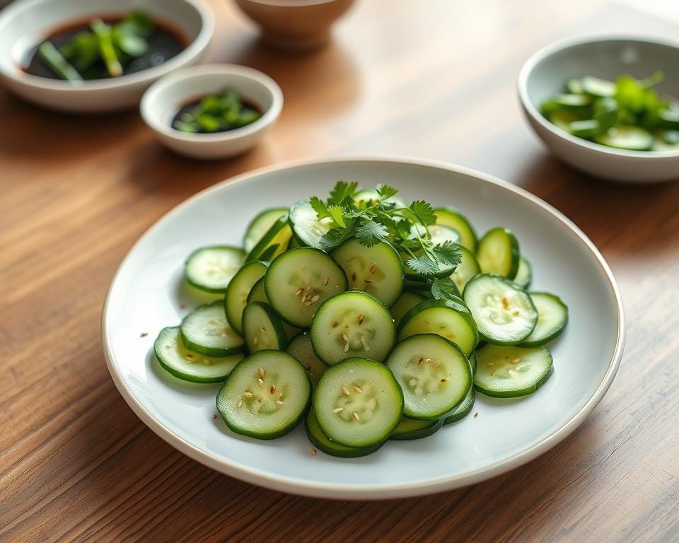 Din Tai Fung Cucumber Salad Presentation