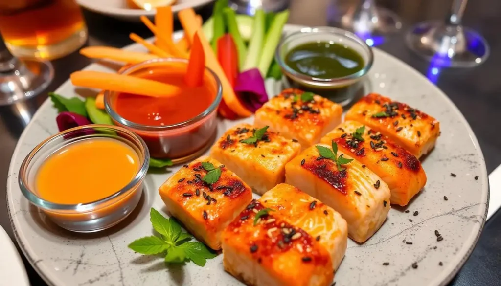 Perfectly cooked salmon bites