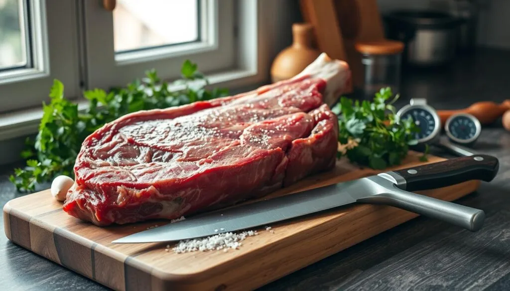 Preparing Tomahawk Steak