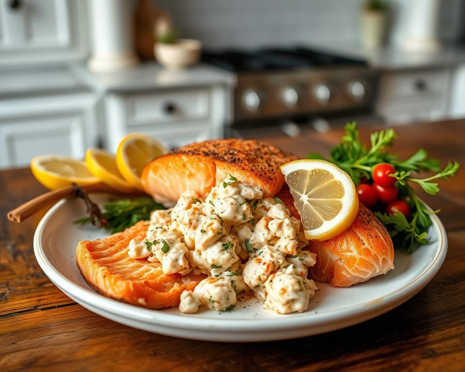 crab stuffed salmon at Home