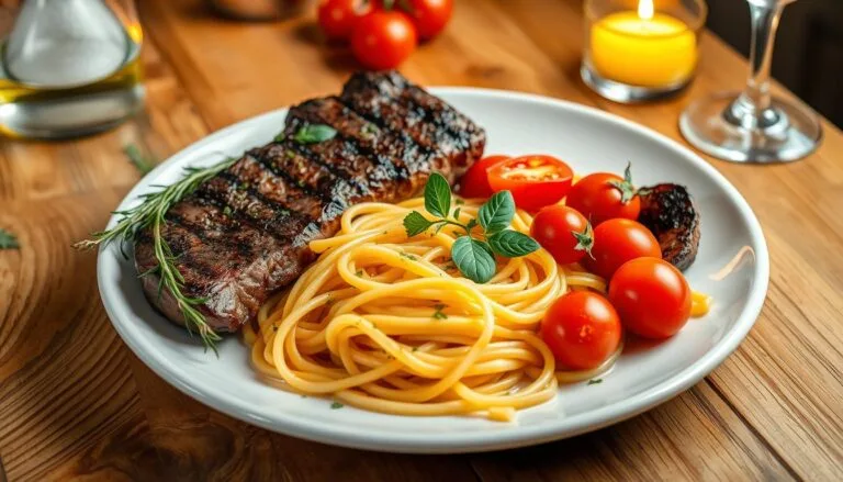 steak and pasta